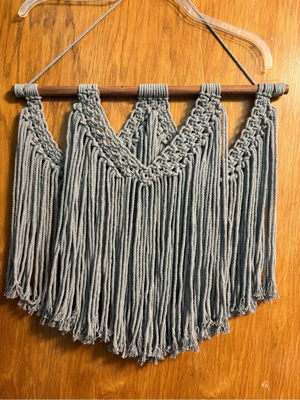Gray Macramé Wall Hanging